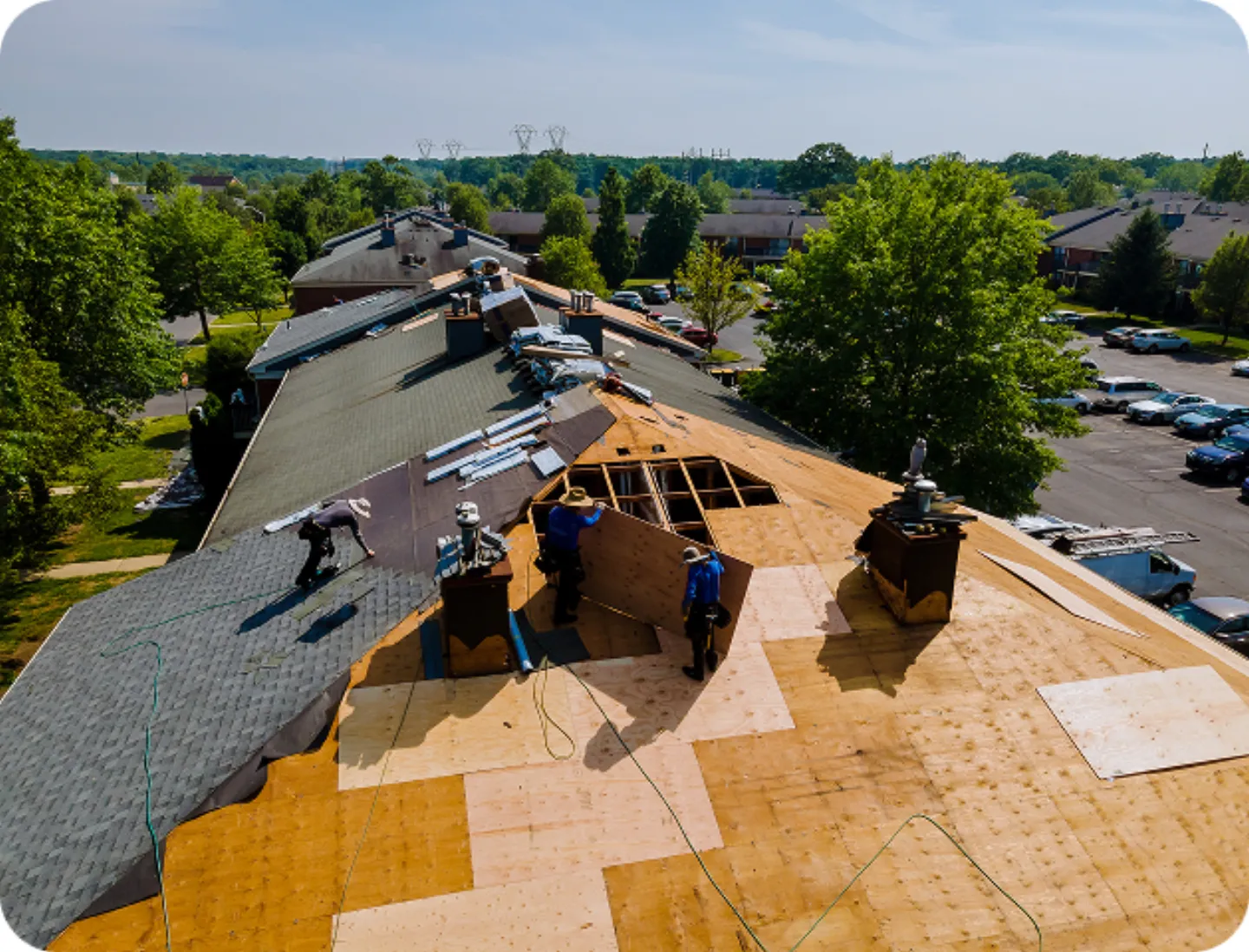 Hail-damaged shingle roof, fully replaced